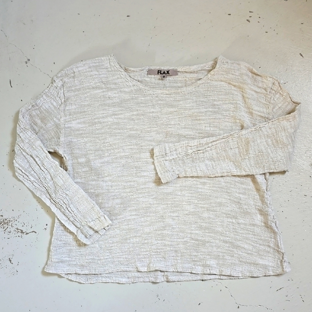 FLAX Linen Cotton Tan Longsleeve S